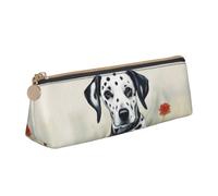 ZTPOWQA Dalmatian Print Adults Triangular Pencil Case Stylish Large-Capacity Pouch Stationery Organizer