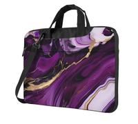 ZTPOWQA Dark Purple Texture Marble 1 Print Stylish Laptop Bag Portable Single-Shoulder Bags For Office Business Daily Commute