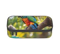 ZTPOWQA Fantastic Parrot Feather Print Pencil Case Functional Stylish Teenagers Girls Adults School College Everyday Use