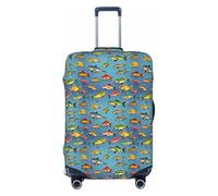 ZTPOWQA Fishing Bait Print Washable Suitcase Cover Personalized Luggage Protector Travel Elastic Anti Scratch