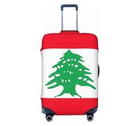 ZTPOWQA Flag of Lebanon Print Washable Suitcase Cover Personalized Luggage Protector Travel Elastic Anti Scratch