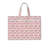 ZTPOWQA Floral Flower Rose Pink Print Foldable Canvas Tote File Bag Document Office Travel Business Meetings Storage Bags