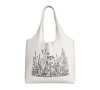 ZTPOWQA Floral Herbs Botanical Engraving Print Extra-Large Canvas Tote Bag Eco-Friendly Shoulder Bags Shopping Travel Daily Handbag