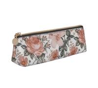ZTPOWQA Flower Paris Eiffel Tower Print Adults Triangular Pencil Case Stylish Large-Capacity Pouch Stationery Organizer