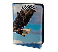 ZTPOWQA Flying Eagle Print Men Women Passport Travel Document Stylish Secure Wallet Leather Case Accessory