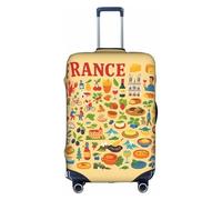 ZTPOWQA France Food Culture Art Print Print Decorative Travel Luggage Cover Concealed Zipper Suitcases Anti Scratch Dustproof