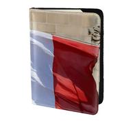ZTPOWQA French Flag Print Men Women Passport Travel Document Stylish Secure Wallet Leather Case Accessory