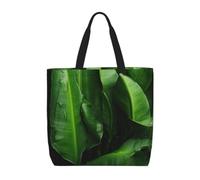 ZTPOWQA Fresh Banana Leaves Print Eco-Friendly Extra-Large Organizer Bag Shoulder Tote Work Shopping Beach Travel