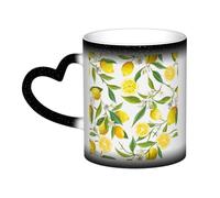 ZTPOWQA Fresh Tropical Lemons Print Starry Sky Color-Changing Heat-Sensitive Ceramic Mug Coffee Anniversary Holiday