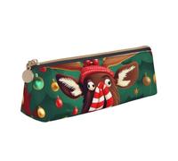 ZTPOWQA Funny Christmas Moose Print Adults Triangular Pencil Case Stylish Large-Capacity Pouch Stationery Organizer