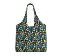 ZTPOWQA Funny Tennis Racquets And Tennis Balls Print Extra-Large Canvas Tote Bag Eco-Friendly Shoulder Bags Shopping Travel Daily Handbag