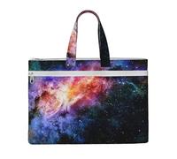 ZTPOWQA Galaxy In The Universe Print Foldable Canvas Tote File Bag Document Office Travel Business Meetings Storage Bags