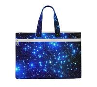 ZTPOWQA Galaxy Stars Print Foldable Canvas Tote File Bag Document Office Travel Business Meetings Storage Bags
