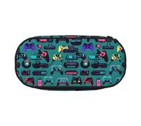 ZTPOWQA Gaming Controller Patterns Print Fashionable Pencil Case Functional Pen Pouch School Travel Office Use Convenience