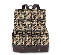 ZTPOWQA German Shepherd Dog Print Stylish Women'S Leather Backpack Travel Bag For Ladies Adjustable Straps Multiple