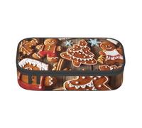 ZTPOWQA Gingerbread Cookies Print Pencil Case Functional Stylish Teenagers Girls Adults School College Everyday Use