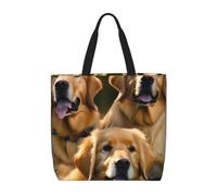 ZTPOWQA Golden Retrievers Print Eco-Friendly Extra-Large Organizer Bag Shoulder Tote Work Shopping Beach Travel