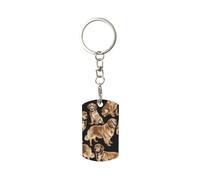 ZTPOWQA Golden Retrievers Print Rectangular Metal Keychain Unisex Key Fob Car Home Office Travel Anniversary