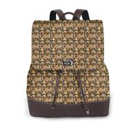 ZTPOWQA Golden Retrievers Print Stylish Women'S Leather Backpack Travel Bag For Ladies Adjustable Straps Multiple
