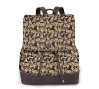 ZTPOWQA Golden Retrievers Print Stylish Women'S Leather Backpack Travel Bag For Ladies Adjustable Straps Multiple