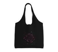 ZTPOWQA Gothic Rose Print Extra-Large Canvas Tote Bag Eco-Friendly Shoulder Bags Shopping Travel Daily Handbag