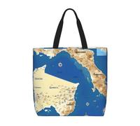 ZTPOWQA Greece Map Print Print Eco-Friendly Extra-Large Organizer Bag Shoulder Tote Work Shopping Beach Travel