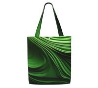 ZTPOWQA Green Curve Texture Print Canvas Shoulder Bag Large Capacity Tote Shopping Everyday Use Weekend Adventures