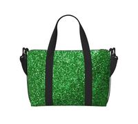 ZTPOWQA Green Sequin Sparkle Print Men Women Versatile Hand Travel Bag Lightweight Daily Weekend Commutestote Bags