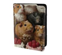ZTPOWQA Guinea Pigs and Cupcakes Print Men Women Passport Travel Document Stylish Secure Wallet Leather Case Accessory