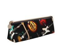 ZTPOWQA Guitars-Standard-Scale-2_00x Print Adults Triangular Pencil Case Stylish Large-Capacity Pouch Stationery Organizer