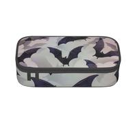 ZTPOWQA Halloween Bats Grey Print Pencil Case Functional Stylish Teenagers Girls Adults School College Everyday Use