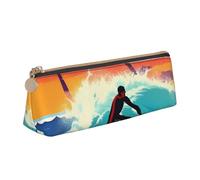 ZTPOWQA Hawaiian Surfer on Wavy Print Teenagers Pencil Case Large Capacity High Organizer Bag School Daily Essentials