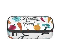 ZTPOWQA Healthy Food Print Pencil Case Functional Stylish Teenagers Girls Adults School College Everyday Use