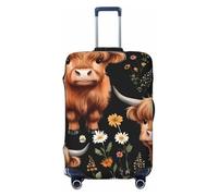 ZTPOWQA Highland Cow Print Washable Suitcase Cover Personalized Luggage Protector Travel Elastic Anti Scratch