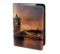 ZTPOWQA I Love London Print Men Women Passport Travel Document Stylish Secure Wallet Leather Case Accessory