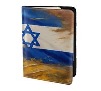 ZTPOWQA Israeli Flag Print Men Women Passport Travel Document Stylish Secure Wallet Leather Case Accessory