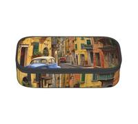 ZTPOWQA Italian Street Print Pencil Case Functional Stylish Teenagers Girls Adults School College Everyday Use