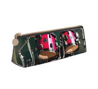ZTPOWQA Jazz Drum Print Adults Triangular Pencil Case Stylish Large-Capacity Pouch Stationery Organizer