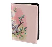 ZTPOWQA Koala Bear Print Men Women Passport Travel Document Stylish Secure Wallet Leather Case Accessory