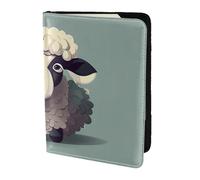 ZTPOWQA Lamb Print Men Women Passport Travel Document Stylish Secure Wallet Leather Case Accessory