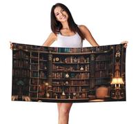 ZTPOWQA Library Bookshelf Print Adults Kids Beach Towel Pool Picnics Outdoor Lounging Home Decor Travel Blanket