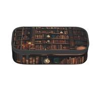 ZTPOWQA Library Bookshelf Print Pencil Case Functional Stylish Teenagers Girls Adults School College Everyday Use