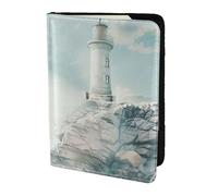 ZTPOWQA Lighthouse Backdrop Print Men Women Passport Travel Document Stylish Secure Wallet Leather Case Accessory