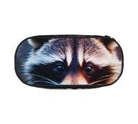 ZTPOWQA Little Raccoon Face Print Fashionable Pencil Case Functional Pen Pouch School Travel Office Use Convenience