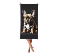 ZTPOWQA long ears french bulldog Print Functionality Cute Beach Towel Oversized for Adults Quick Dry Lightweight Travel