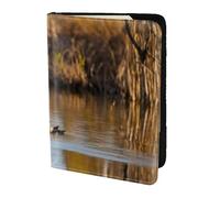 ZTPOWQA Loon Nature Bird Print Men Women Passport Travel Document Stylish Secure Wallet Leather Case Accessory