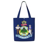 ZTPOWQA Maine State Flag Print Canvas Shoulder Bag Large Capacity Tote Shopping Everyday Use Weekend Adventures