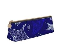 ZTPOWQA Manta Ray and Fish Print Teenagers Pencil Case Large Capacity High Organizer Bag School Daily Essentials