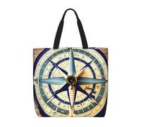 ZTPOWQA Maritime Sailboat Compass Print Eco-Friendly Extra-Large Organizer Bag Shoulder Tote Work Shopping Beach Travel