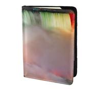ZTPOWQA Niagara Falls Print Men Women Passport Travel Document Stylish Secure Wallet Leather Case Accessory